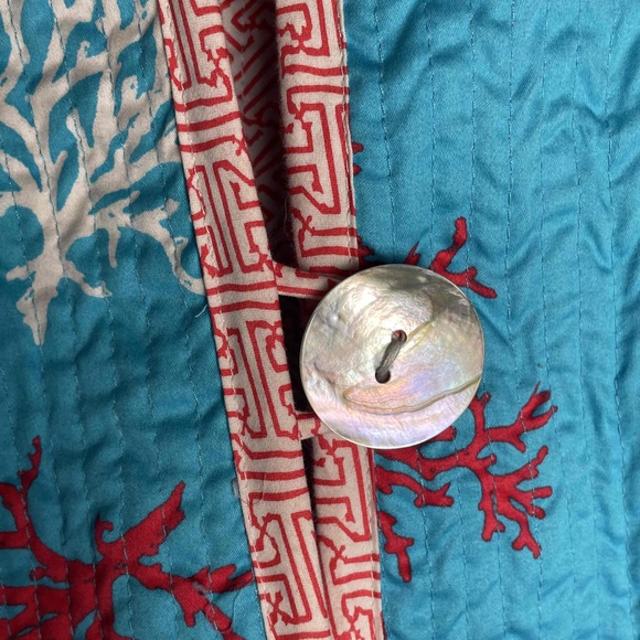 Patty Kim Women's Coral Pattern  Asian Kimono Inspired Reversible‎ Jacket M - Picture 5 of 11